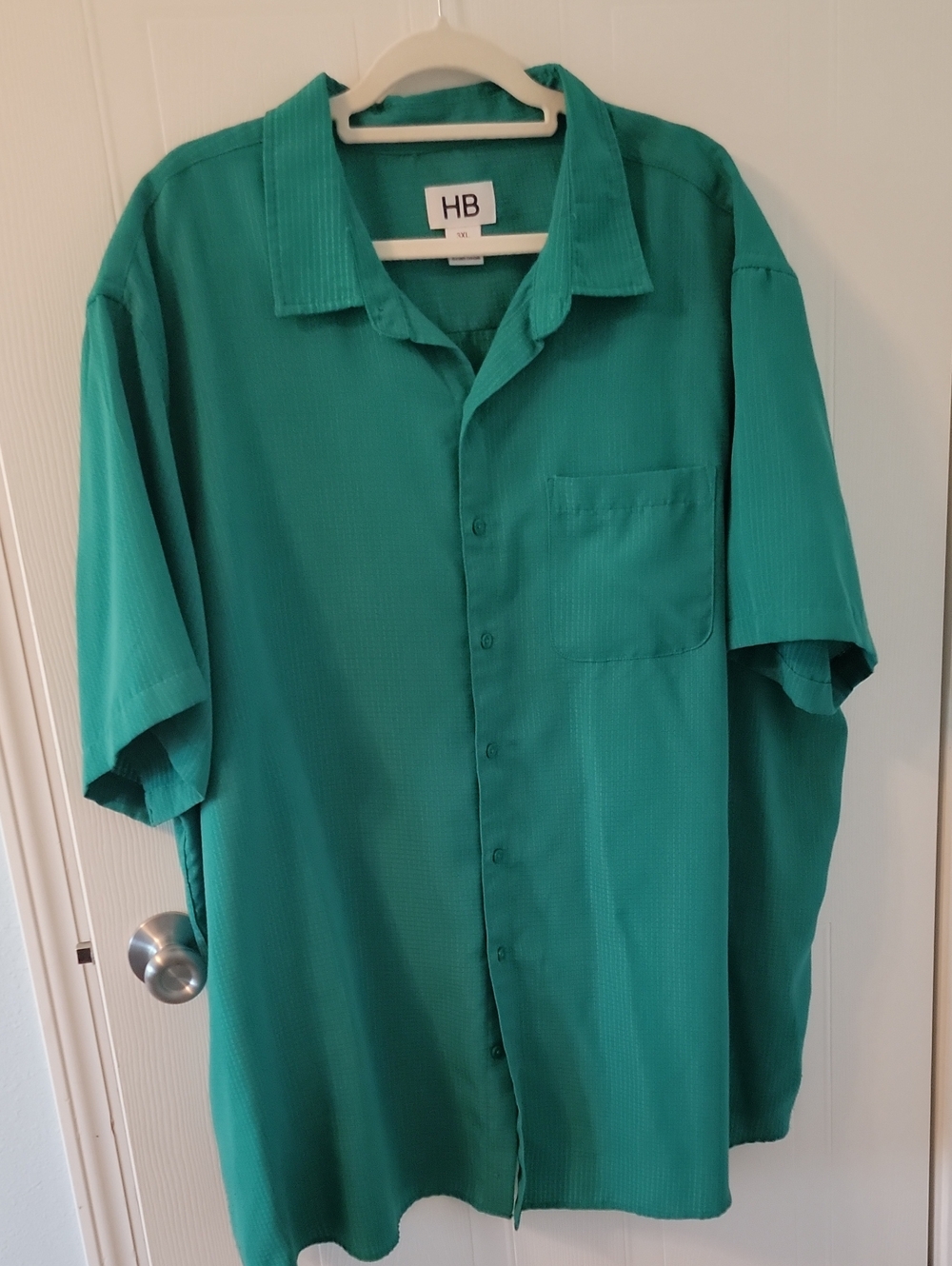 Men's Short-Sleeve Button-Up Shirt in Teal